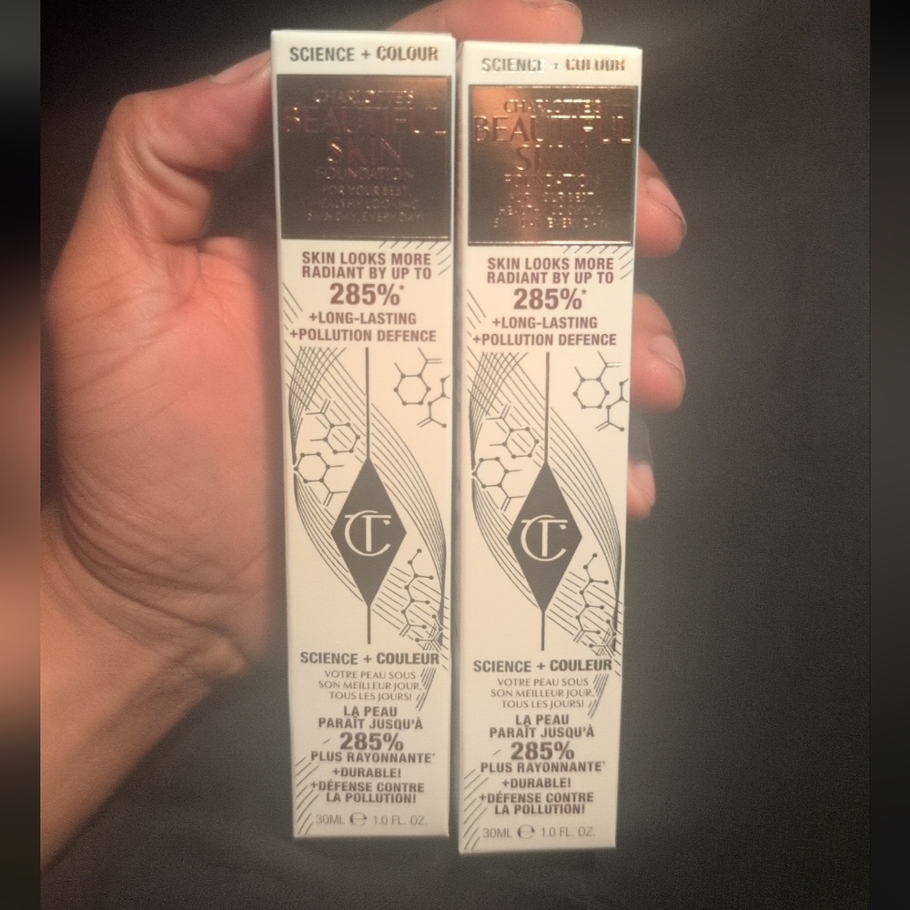 Charlotte Tilbury Beautiful Skin Foundation -8 Warm Chaud 2pk Bundle
